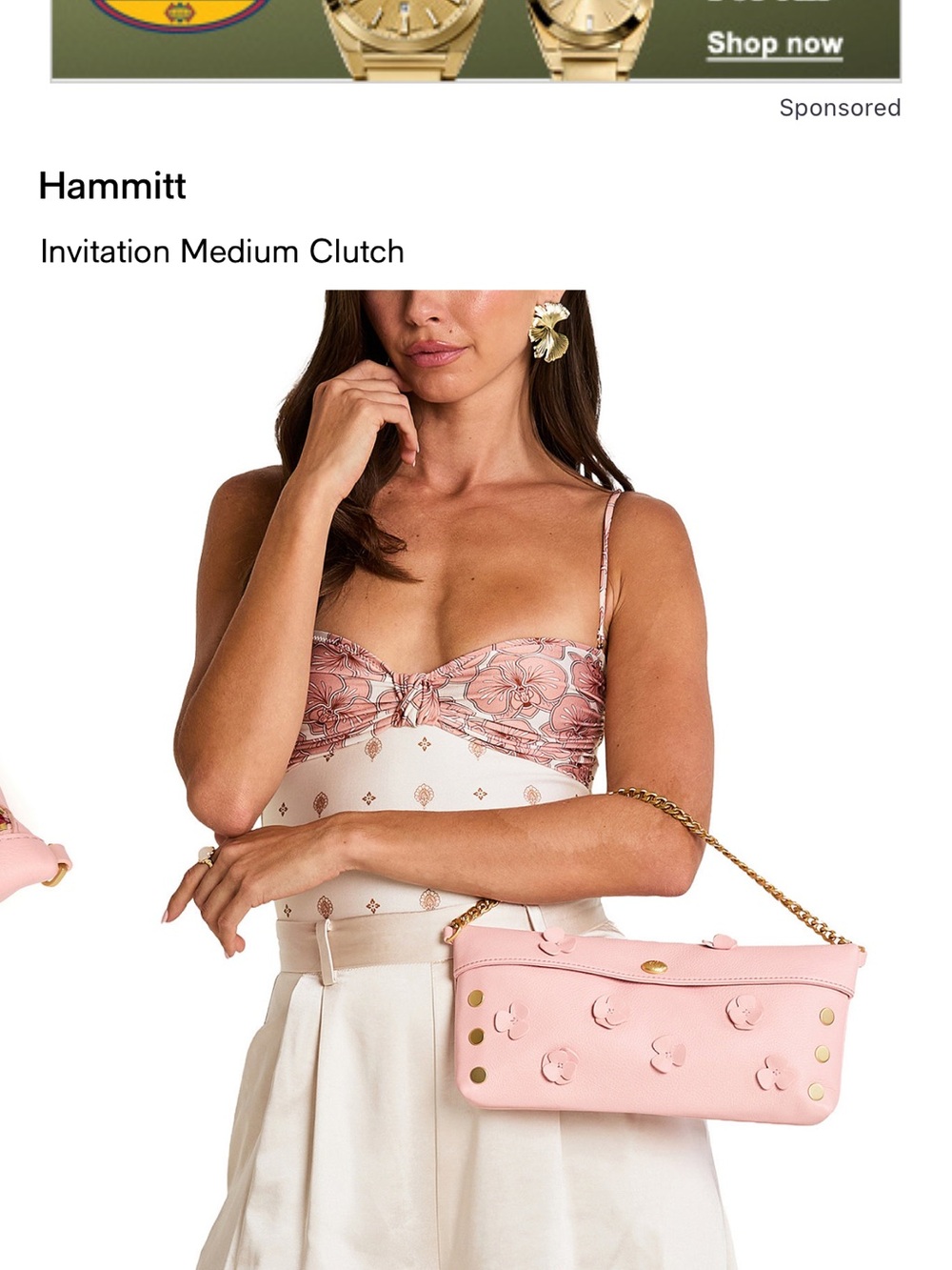 Hammitt Pink Invitation Medium Clutch - Picture 6 of 6